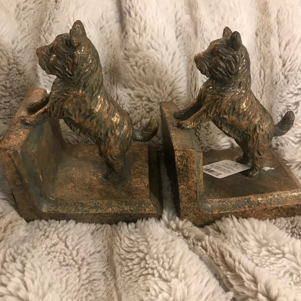 Raz Imports Rustic Bronze Resin Terrier Bookends
